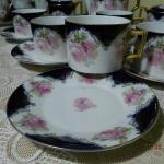 Tea Set - white porcelain, cobalt - Carl Knoll Karlsbad - 1910