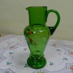 Glass Jug - blue-green glass - 1920