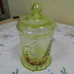 Glass Jar - uranium glass - 1900