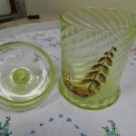 Glass Jar - uranium glass - 1900