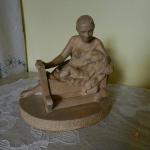 Ceramic Figurine - Woman - burnt clay - 1943