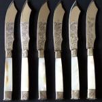 Silver plated knives with mother of pearl, mascaro