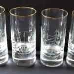 Six tall glasses with forest animals and birds 
