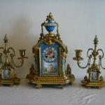 Clock with Pair of Matching Candelabra - 1870