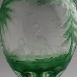 Glass Vase - clear glass, green glass - 1925