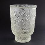 Vase - clear glass, sandblasted glass - 1950
