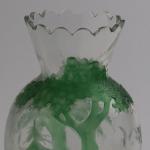 Pair of Vases - clear glass, green glass - 1925
