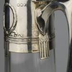 Glass Jug - clear glass, silver - 1900