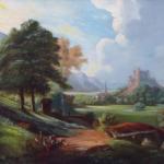 Romantic landscape with castle 1870 - 1890