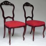 Pair of Chairs - solid wood, walnut veneer - 1870