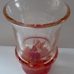 Clear vase with red bottom - Ladislav Oliva