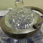 Glass Jar - clear glass, silver - 1920