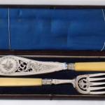 Silver-plated large knife and fork-pruned ornament