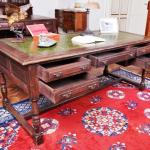 Writing Table - solid oak, leather - 1950