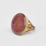 Ring - gilded metal, Agate - 1800
