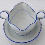 Sauce bowl, gold and blue line - Meissen