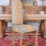 Six Chairs - solid oak, fabric - 1950