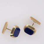 Cufflinks - gold, Lapis lazuli