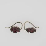 Earrings with Garnets - Czech garnet, tombac - 1910