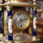 Mantel Clock - brass, porcelain - 1880