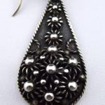 Silver earrings, drops, with granulation