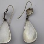 Silver earrings, drops, with granulation