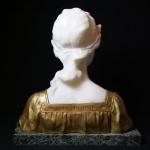 Bust of Woman - alabaster, patinated metal - 1890