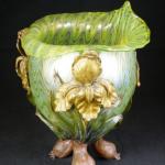 Vase - patinated brass, iridescent glass - Johann Lötz Witwe - Klášterský Mlýn (Klostermühle) - 1900