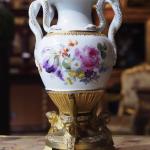 Porcelain Vase - bronze, white porcelain - Meissen - 1880