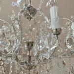 Eight Light Chandelier - white metal, glass - 2000