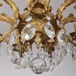 Ten Light Chandelier - crystal, patinated brass - 1965
