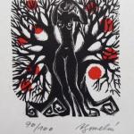 Anna Grmelova - Nude by the tree, Girls head 