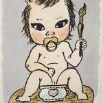 Karel Skala - A little girl on a potty and a paint