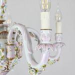 Five Light Chandelier - painted porcelain - 1970