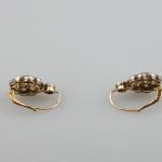 Gold Earrings with Diamonds - silver, yellow gold - 1910