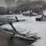 Winter Landscape - wood, canvas - 1950