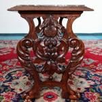 Small Table - marble, solid walnut wood - 1890
