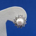White Gold Earrings - white gold, brilliant cut diamond - 1980