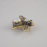 Fly Shaped Brooch - silver, gold - 1980