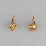 Gold Earrings with Diamonds - yellow gold, diamond - 1950