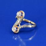 Gold ring with diamonds in art nouveau style