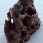 Figural inkwell, with monkeys