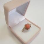 Ladies' Gold Ring - gold, coral - 1960
