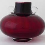 Spherical vase, colourless and ruby glass - round 
