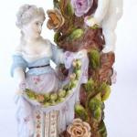 Girl with flowers, roses, angel - large porcelain 