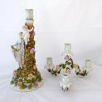 Girl with flowers, roses, angel - large porcelain 