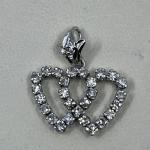Heart Pendant - white gold, brilliant cut diamond - 1980