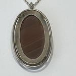 Silver Necklace - patinated silver, Agate - 1935