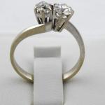 White gold ring with two diamonds 0,75 ct