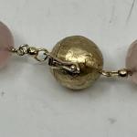 Necklace - yellow gold, rose quartz - 1980